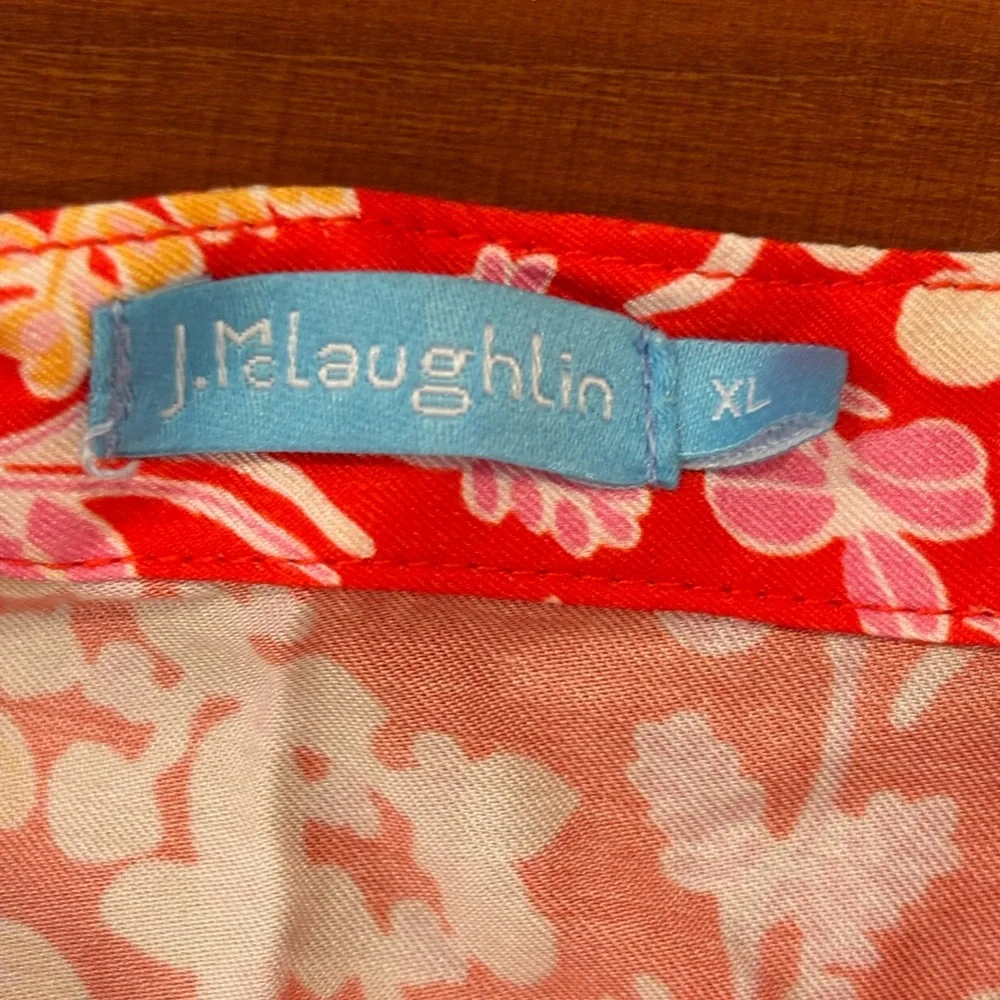 J. McLaughlin Harriet Silk Women’s Lined Floral Short Sleeve Red Dress, size XL - Picture 12 of 14